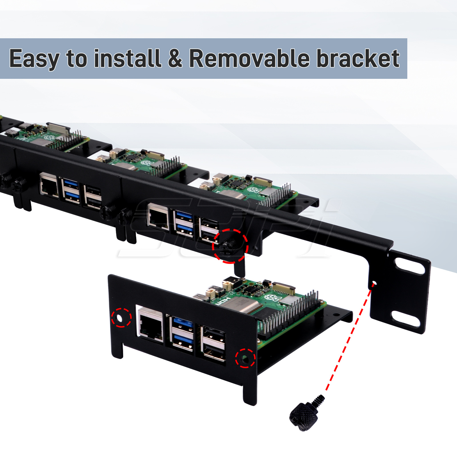 حامل حامل 52Pi قابل للإزالة 1U - مراجعة Raspberry Pi Rackmount 1U 19 Inch وسعره